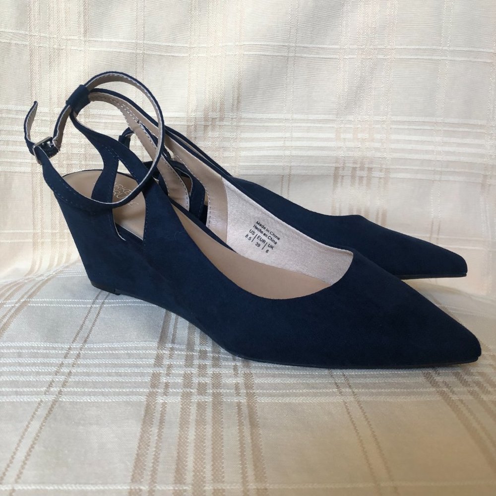 Blue Faux Suede Heels by Market & Spruce 8.5 NWT